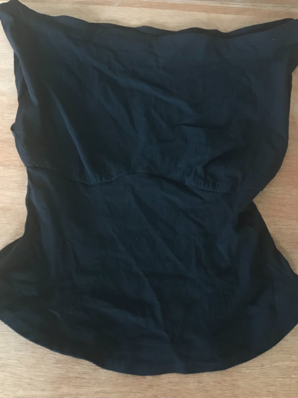 Free People Harper Top Women M Black Off The Shoulder Side Ruching Stretch 20168